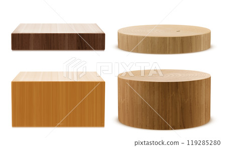 Brown wooden 3d product podium Brown wooden 3d product podium 119285280