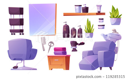 Hair beauty salon interior furniture and equipment 119285315