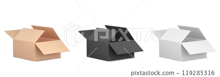 3D cardboard boxes set 119285316