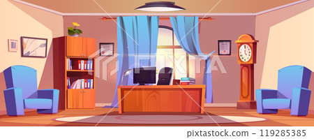 Company office room with furniture Company office room with furniture 119285385