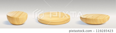 Wooden podium for products display 119285423