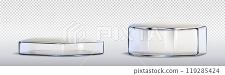 3D pentagon and hexagon glass platforms 119285424