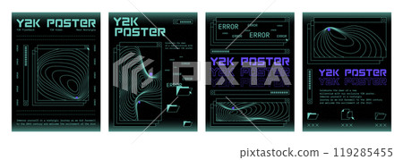 Retro futuristic y2k aesthetic poster design Retro futuristic y2k aesthetic poster design 119285455