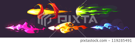 Missile arrow game vfx effect light fire trail Missile arrow game vfx effect light fire trail 119285491