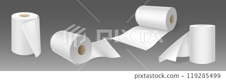 White toilet paper or hygiene tissue roll mock up. 119285499