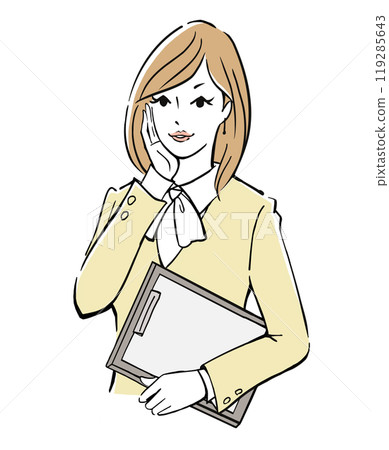 Career woman with a binder Career woman with a binder 119285643