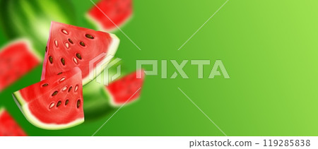 Watermelon triangle slice with seeds 119285838