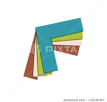 Different types of passepartout. Colorful samples paper for framing. Framing workshop, creative industry. Flat vector illustration Different types of passepartout. Colorful samples paper for framing. Framing workshop, creative industry. Flat vector illustration 119286367