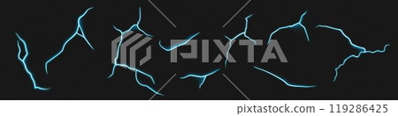 Lightning electric effect, light thunder vector Lightning electric effect, light thunder vector 119286425