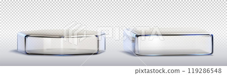Glass transparent product podiums. 119286548