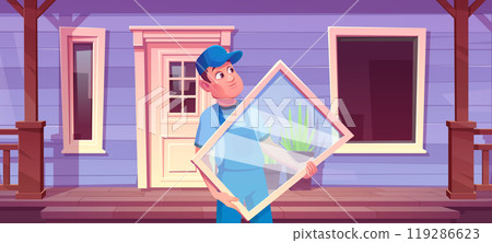 New window install, renovation vector illustration 119286623
