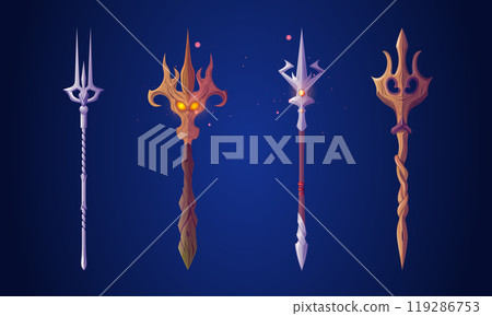 Poseidon or Neptune magic fantastic trident 119286753