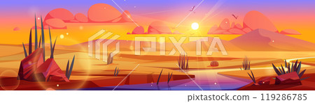 River flowing through Sahara desert River flowing through Sahara desert 119286785