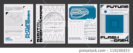 Y2k style science banners set Y2k style science banners set 119286853