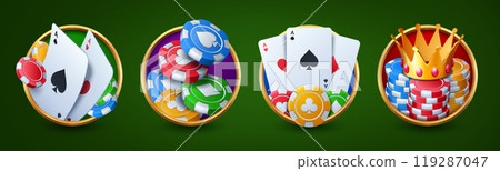 Gamble casino poker card and chip roulette design Gamble casino poker card and chip roulette design 119287047