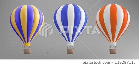 3d isolated hoy air balloon basket illustration 3d isolated hoy air balloon basket illustration 119287113