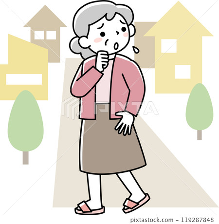 Senior woman in trouble because she doesn't know the way 119287848