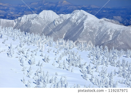 Zao冰群在晴朗的天氣下 119287971