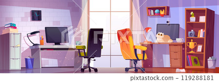 Hybrid office interior for flexible remote work Hybrid office interior for flexible remote work 119288181
