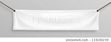 White hang blank fabric canvas banner sign vector 119288239