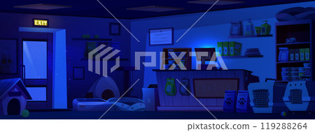 Animal pet toy store interior cartoon background 119288264