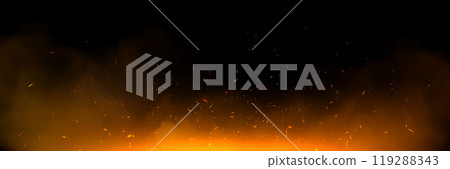 Fire spark overlay with smoke and flame background 119288343