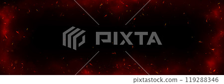 Background with fire sparks, embers and smoke 119288346