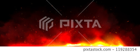 Fire and ember overlay effect and smoke background 119288354