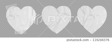 White paper tape heart sticker, love note collage White paper tape heart sticker, love note collage 119288376