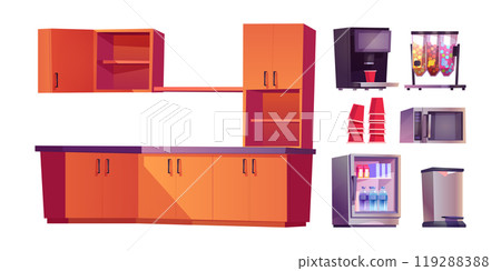 Kitchen room interior in office vector furniture Kitchen room interior in office vector furniture 119288388