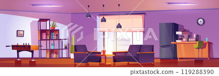 Office kitchen and break room with coffee machine Office kitchen and break room with coffee machine 119288390