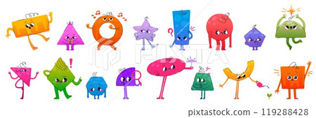 Cute math geometric figure shape character vector Cute math geometric figure shape character vector 119288428
