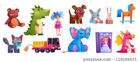 Cartoon set of toy shop goods 119288435