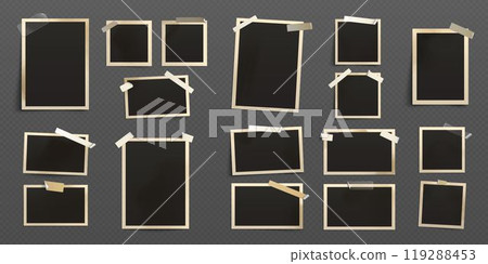 Realistic collage of vintage photos 119288453