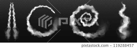 Spiral plane jet condensation trail smoke vector 119288457