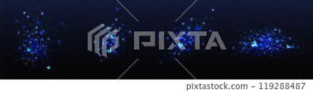 Blue firefly light glow at night vector effect 119288487