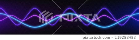 Neon audio voice frequency wave and abstract light 119288488