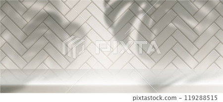 3d kitchen white table background with tile wall 3d kitchen white table background with tile wall 119288515