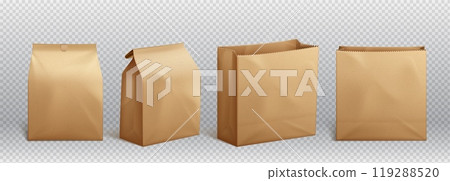 Brown paper lunch vector food craft box package Brown paper lunch vector food craft box package 119288520