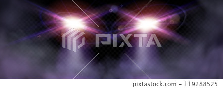 Realistic night car light flare vector effect 119288525