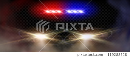 Police car red light vector night flare cop siren Police car red light vector night flare cop siren 119288528