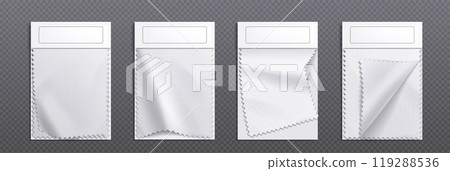 Realistic set of blank fabric swatches 119288536