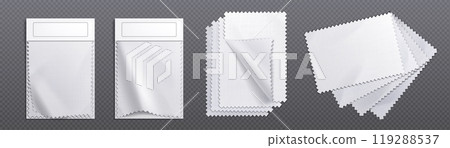 Realistic set of blank fabric swatches 119288537