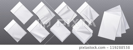 Realistic set of blank fabric swatches 119288538