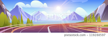 Empty highway, overpass road for expressway 119288597