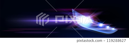 Realistic led car headlight flare vector effect 119288627
