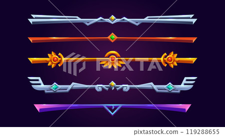 Cartoon set of decorative game dividers 119288655