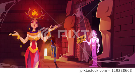 Dark abandoned egypt temple with danger goddess Dark abandoned egypt temple with danger goddess 119288668