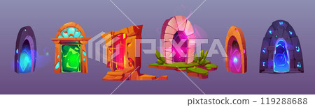 Fantasy fairy magic portal cartoon game vector 119288688