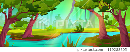 River in jungle forest vector tropical background River in jungle forest vector tropical background 119288805